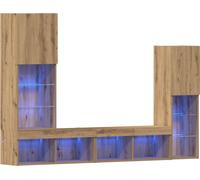 Meuble TV 4 pcs chêne artisanal Bois d'ingénierie