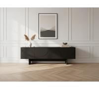 Meuble TV 4 portes 180 cm ESTEBAN formes géométriques noir BOBOCHIC Noir