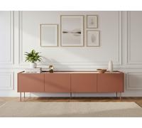 Meuble TV 4 portes 220 cm ATLAS rouge BOBOCHIC Rouge