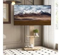 Meuble TV - 60 x 40 cm - Modèle mobile pour téléviseurs de 32 à 75 pouces - Rétractable avec roulettes - Métal et bois - Finition naturelle