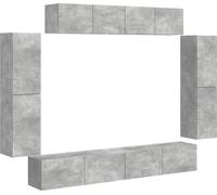 Meuble TV 8 pcs Gris béton