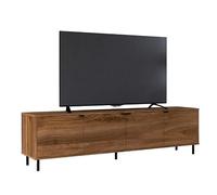 Meuble TV 80 Pouces 4 Portes 4 Niches Châtaignier L 183 H 49 P 38 cm