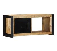 Meuble TV 80x30x35 cm bois massif de manguier brut Bois G