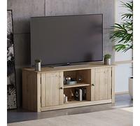 Meuble TV à écran Plat - Étagère à Deux Portes - Panama, Bois Dense, Beige, Dimensions (L*W*H): 120 x 40.0 x 50 cm