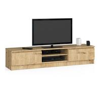 Meuble TV AKORD - Chêne Artisan - 160 cm - 2 portes - 2 étagères