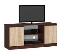 Meuble TV AKORD - Marque AKORD - Wengé - 120x40x55 cm - 2 portes - 2 étagères