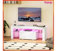 Meuble TV - AKOZON - 12559 - LED RGB modulable - Finition haute brillance - 120x34x45 cm