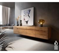 Meuble-TV Anaya 200 cm acacia naturel 4 portes suspendues