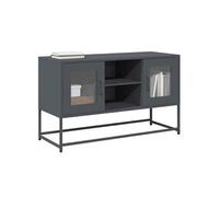 vidaXL Meuble TV anthracite 100,5x39x60,5 cm acier, support TV, buffet TV, meuble multimédia, banc TV, meuble hifi, centre 853382 Gris G
