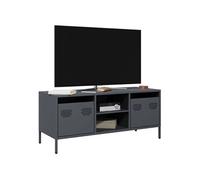 Meuble TV anthracite 101,5x39x43,5 cm acier laminé à froid, support TV, buffet TV, armoire hifi, banc TV, armoire en 851300