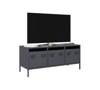 vidaXL Meuble TV anthracite 101,5x39x43,5 cm acier laminé à froid