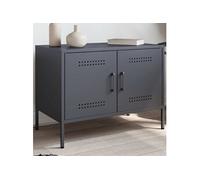 vidaXL Meuble TV Anthracite 68x39x50,5 cm Acier, Support TV, Buffet TV, Meuble multimédia, Banc TV, Armoire HiFi, Centre de Divertissement, Console TV