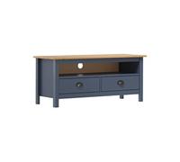 Meuble TV Armoire Basse Meuble Divertissement avec 2 Tiroirs et 1 Compartiment Salon Maison Intérieur Gris 110x40x47 cm Bois de Pin Solide