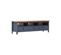 vidaXL Meuble TV Armoire Basse Meuble Divertissement avec 3 Etagères et 3 Tiroirs Multimédia Salon Intérieur 158x40x47 cm Bois de Pin Solide Gris G