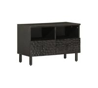 vidaXL Meuble TV noir 70x33x46 cm bois massif de manguier