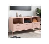 Meuble TV, Armoire de Télévision avec Pieds, Support Télé avec Rangement Salon Salle de Séjour, Rose 100,5x39x50,5 cm 843037