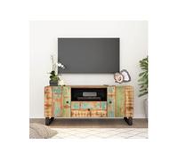 Meuble TV, Armoire de Télévision avec Tiroir et Etagère, Meuble Télé avec Compartiment Salon, Rustique, Bois de Récupération et d'Ingénierie