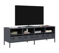 vidaXL Meuble TV anthracite 135x39x43,5 cm acier laminé à froid, support TV, buffet TV, armoire hifi, banc TV, armoire en 851330 Or G