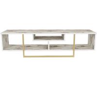 Meuble TV Asal 150 Or Gold, Blanc 150 x 40 x 35,2