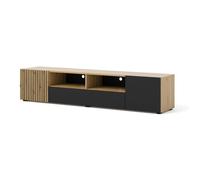 Meuble TV Auris 200 cm chêne artisan / noir mat