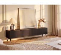 Vente-unique - Meuble TV avec 2 portes en MDF - Noir - ELONARIA