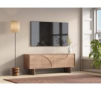 Meuble TV avec 4 portes en bois de manguier - Naturel clair - BERLAMA de Maison Céphy