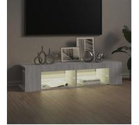 Meuble TV avec éclairage LED élégant - ECOHOME - bois d'ingénierie et verre - sonoma gris - 135 x 39 x 30 cm - Facile à nettoyer@745
