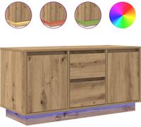 Meuble TV avec éclairages LED chêne artisanal 100x41x50 cm