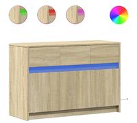 Meuble TV avec LED chêne sonoma 91x34x61 cm bois d'ingénierie