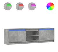 Meuble TV avec LED gris béton 180x34x50 cm bois d'ingénierie