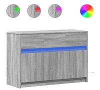 Meuble TV avec LED sonoma gris 91x34x61 cm bois d'ingénierie