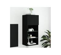 Meuble TV avec Lumières LED, Armoire de Télévision Murale avec Rangement, Meuble Télé Suspendu Salon Salle de Séjour, 837045
