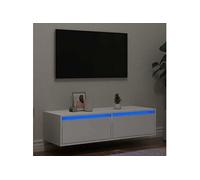 Meuble TV avec lumières LED blanc 100X35,5x25 cm, meuble hifi, centre de divertissement, armoire TV, meuble 860238