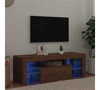 vidaXL Meuble TV avec lumières LED chêne Artisanal Bois d'ingénierie, Support TV, Meuble multimédia, Console TV, Meuble HiFi, Centre de Divertissement