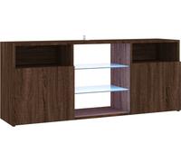Meuble TV avec lumières LED Chêne marron 120x30x50 cm