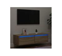 Meuble TV avec lumières LED chêne sonoma 100X35,5x25 cm, meuble hifi, centre de divertissement, armoire TV, meuble 860240