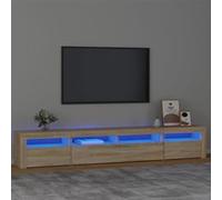 Meuble TV avec lumières LED Chêne sonoma 240x35x40 cm chêne sonoma G