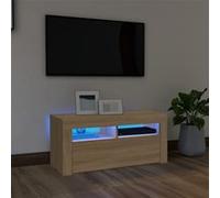 Meuble TV avec lumières LED chêne sonoma 90x35x40 cm ch G