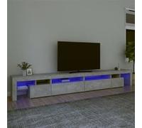 Meuble TV avec lumières LED Gris béton 290x36,5x40 cm Gris béton G