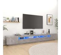 Meuble TV avec lumières LED Gris béton 300x35x40 cm Gris béton G