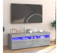 vidaXL Meuble TV avec lumières LED sonoma gris 120x35x40 cm 815673