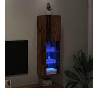 Vidaxl Meuble Tv Avec Lumières Led Vieux Bois 30,5x30x102 Cm Multicolore