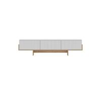 Meuble TV avec placards blanc et bois 180cm WOPI