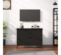 vidaXL Meuble TV avec portes 60x35x45 cm bois d'ingénierie noir