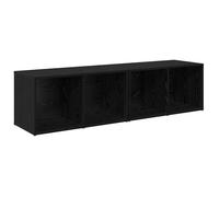 Meuble TV avec rangement - vidaXL - Noir - 37x35x107 cm - Bois d'ingénierie - Rangement cubique modulaire