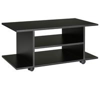 Meuble TV avec roulettes pivotantes, banc TV en bois avec šŠtagššres, support tšŠlšŠ pour tšŠlšŠvision jusqu'š€ 42 pouces, style contemporain pour salon chambre et bureau, 80 x 40 x 40 cm, noir