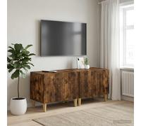 vidaXL Meuble TV Blanc Brillant Bois d'ingénierie, Meuble TV Moderne, résistant à l'humidité, Gain de Place, Rangement Pratique, Solution stylée pour Le Salon
