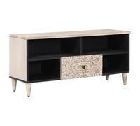 vidaXL Meuble TV Blanc 100 x 33,5 x 46 cm Bois de mangue massif