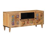 Meuble TV en bois de mangue - vidaXL - Noyer - 105x33,5x46 cm - Design moderne - Rangement fonctionnel - Polyvalent