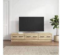 vidaXL Meuble TV Blanc 147 x 34,5 x 27 cm Bois d'ingénierie, Meuble Bas Moderne en Bois, Design épuré, Rangement élégant pour Le Salon, Grand Espace